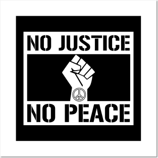 No Justice No Peace Graphic Tee Lives Matter Civil Rights Protest Posters and Art